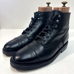 EXCELLENT Thursday Captain Service Boot Cap Toe Triple Black Goodyear Welt 8